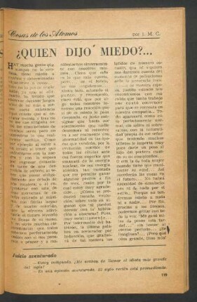 ¿Quién dijo miedo? ... : Cosas de los atomos