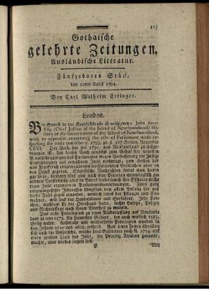 Fünfzehntes Stück, den 12ten April 1794.