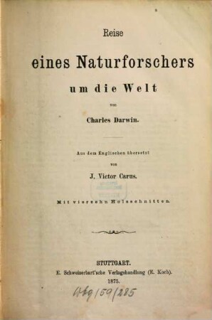 Reise eines Naturforschers um die Welt