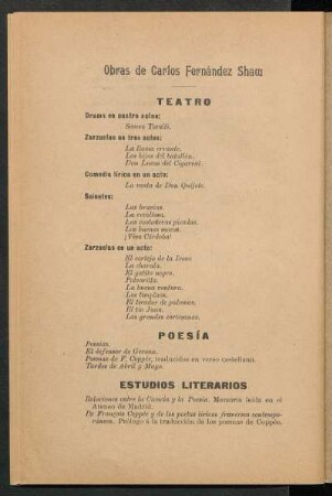 Obras de Carlos Fernández Shaw
