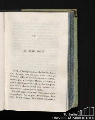 VIII. Les Livres Saints.
