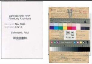 Entnazifizierung Fritz Lichtwardt , geb. 23.08.1899 (Lebensmittelgrosshaendler)