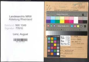 Entnazifizierung August Lenz , geb. 07.10.1896 (Ingenieur)