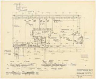 Nachrichtentechnische Institute der Technischen Universität Berlin Institut für Technische Akustik: Institut für Technische Akustik, Grundriss Keller, Schnitt, 1:50, 7 Schnitte 1:20