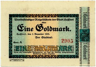 Geldschein / Notgeld, Goldmark, 3.12.1923