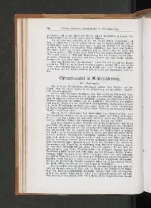 Sprachwandel in Mittelschleswig. Eine Buchanzeige.