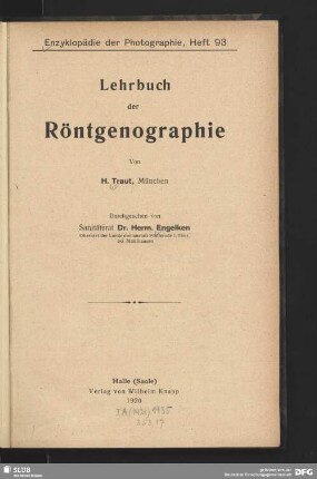 Lehrbuch der Röntgenographie