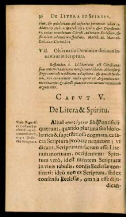 Caput V. De Litera & Spiritu.