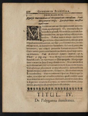 Titul. IV. De Polygamia simultanea