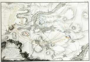 WHK 24 Deutscher Siebenjähriger Krieg 1756-1763: Plan der Schlacht bei Roßbach zwischen den siegreichen Preußen unter dem König und der Französischen und Reichsarmee unter den Prinzen von Soubise und Sachsen-Hildburghausen, 5. November 1757
