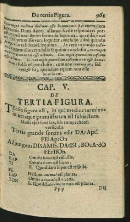 Cap. V. De Tertia Figura.