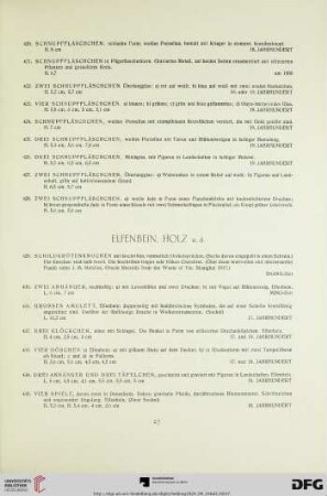 Elfenbein, Holz u.ä. (Nr. 429-456)