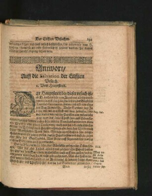 Antwort/ Auff die Salvation der Eilfften Ursach.