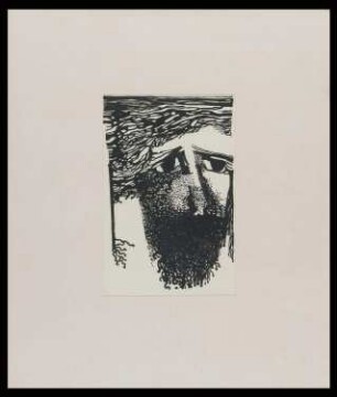 Lithografie des Künstlers Lothar Lehmann, Titel: Der Prophet