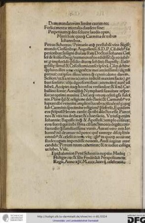 Mittit huic quoque carmina de tribus Iohannibus.