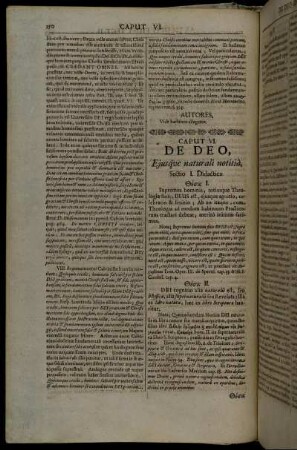 Caput VI. De Deo, Eiusque naturali notitia.