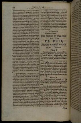 Caput VI. De Deo, Eiusque naturali notitia.
