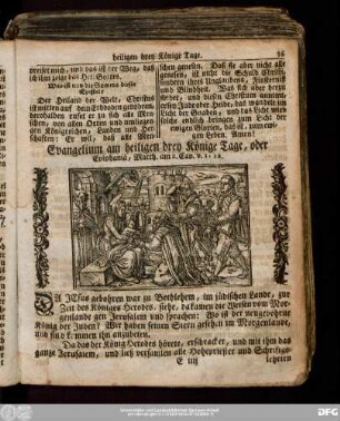 Evangelium am heiligen drey Könige Tage, oder Epiphaniä, Matth. am 2. Cap. v. 1:12.