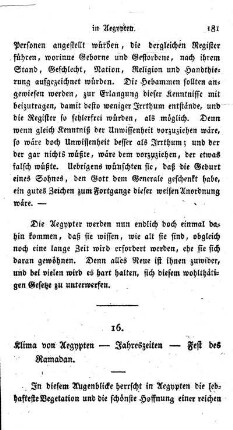 16. Klima von Aegypten. ? Jahreszeiten. ? Fest des Ramadan.