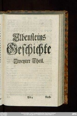 Elbensteins Geschichte Zweyter Theil.