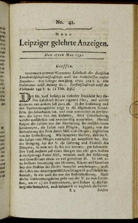 No. 42. Den 27ten Mai 1791.