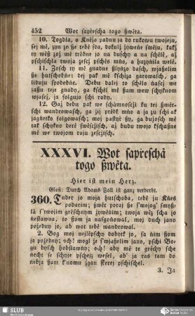 XXXVI. Wot sapṙeschȧ togo ßwėta