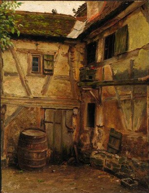 Hof eines Fachwerkhauses