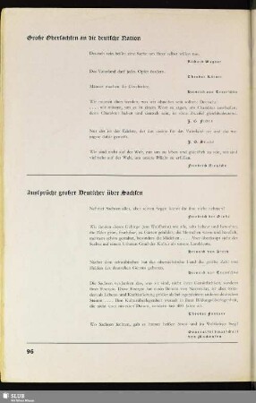 Große Obersachsen an die deutsche Nation