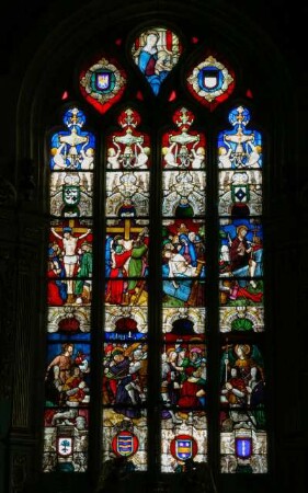 Frankreich. Bretagne. Finistere. Plogonnec. Eglise Saint Thurien. 16 Jahrhundert. Glasfenster
