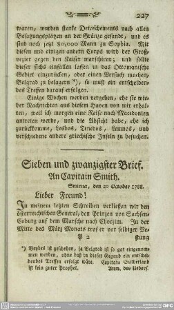 Sieben und zwanzigster Brief
