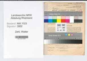 Entnazifizierung Walter Zehl , geb. 13.09.1904 (Lehrer)