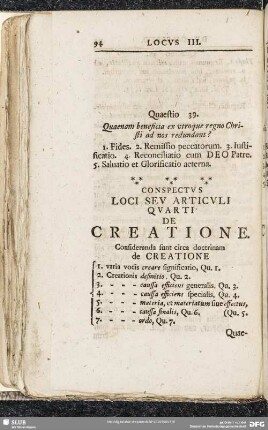 Locus IV. De Creatione