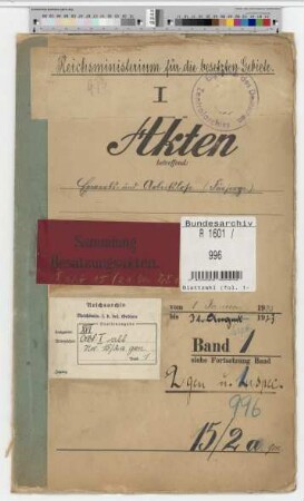 Erwerbs- und Arbeitslose (Fürsorge): Bd. 1