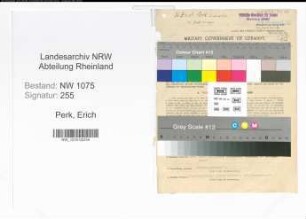 Entnazifizierung Erich Perk , geb. 18.09.1900 (Lehrer)