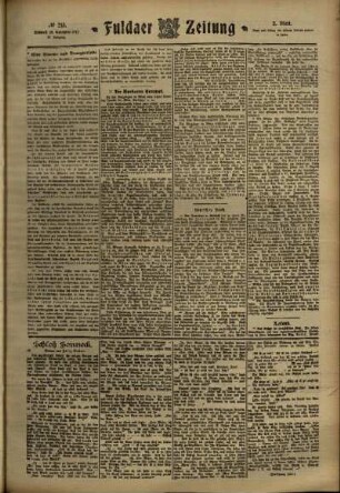 Zweite Ausgabe vom Mittwoch, den 20. September 1911.