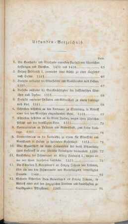 Urkunden-Verzeichniß