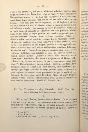 12. Der Nuntius an den Fürstabt. 1627 Nov. 26.