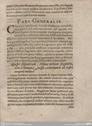 Pars Generalis.