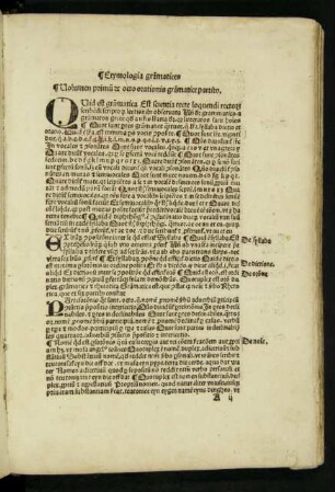 Etymologia grammatices Volumen primum de octo orationis grammatice partibus.