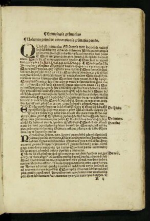 Etymologia grammatices Volumen primum de octo orationis grammatice partibus.