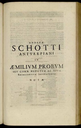 Andreæ Schotti Antverpiani In Æmilium Probum [...]