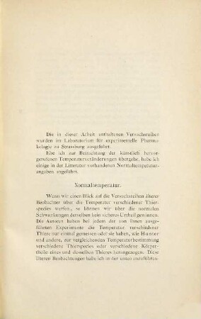Über den Einfluss verschiedener Eingriffe und pharmakologischer Agentien auf die Körpertemperatur von Kaninchen und Hunden : Inaug.-Diss.