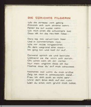 Die törichte Pilgerin : [SW IX: hH6]; [SW IX, S. 105/173-174] / Geschrieben von Georg Peter Landmann