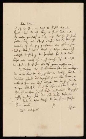 Nr. 1: Brief von Heinrich Ewald an August Dillmann, Tübingen, 10.8.1846