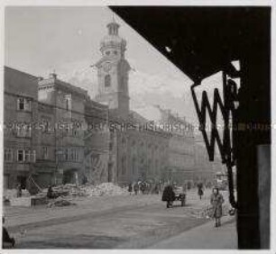 Innsbruck, Maria-Theresien-Straße, Zerstörungen