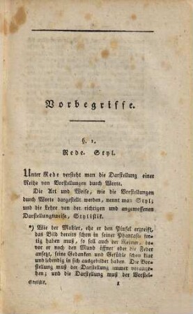 Lehrbuch des deutschen Styles : nach einem neuen und einfachen Systeme entworfen, Erste Abtheilung. Grundlinien der Stylistik