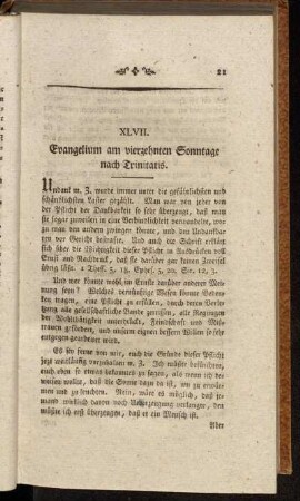 XLVII. Evangelium am vierzehnten Sonntage nach Trinitatis.