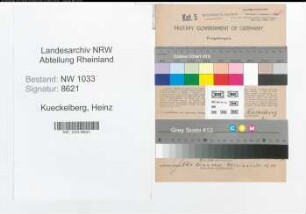 Entnazifizierung Heinz Kueckelberg , geb. 10.03.1922 (Polizeibeamter)