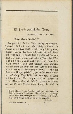 Fünf und zwanzigster Brief.