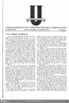 Von fertigen Furnituren